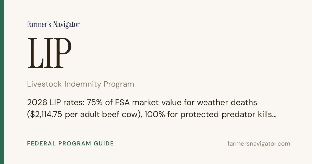 Event Program Guide Picture LIP Payment Rates 2026: Livestock Indemnity Program Guide