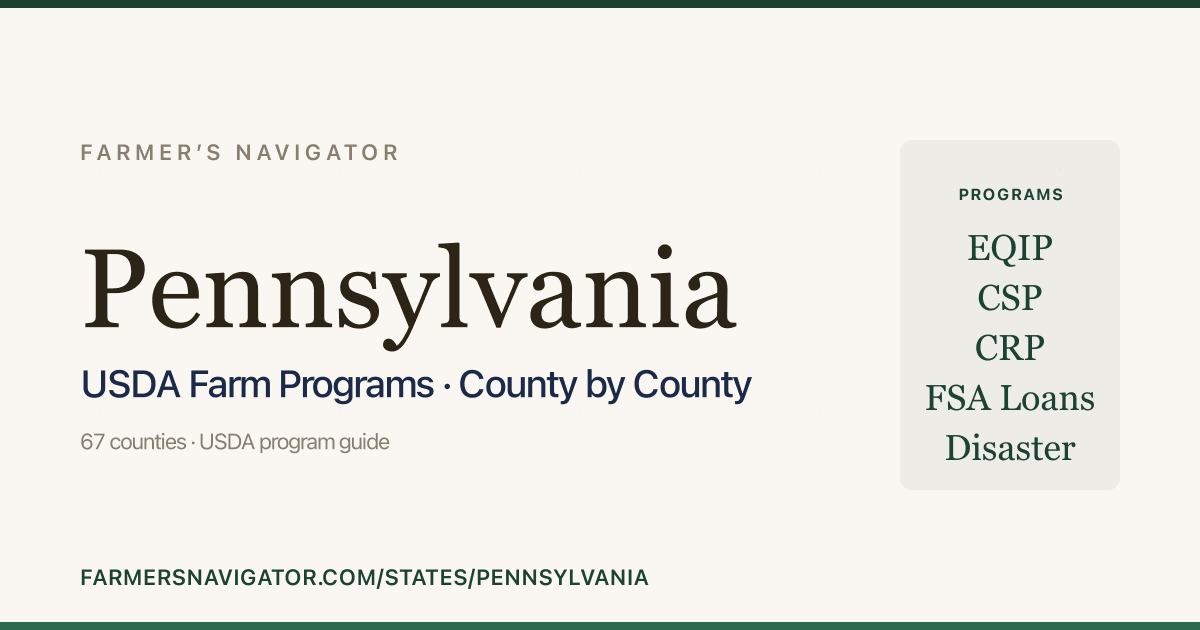 Freem Pa Pennsylvania Farm Programs 2026: Chesapeake Bay & Dairy EQIP